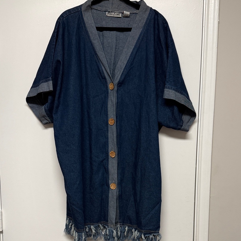 Erika Brooke Collection: Plus Size Denim Cardigan